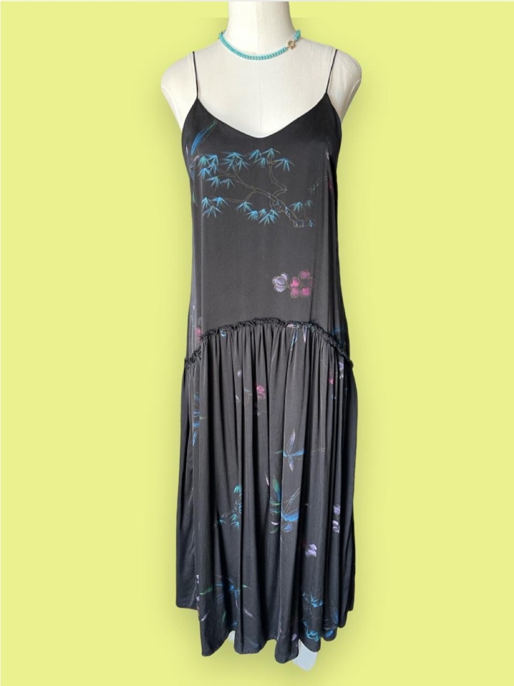 Black Floral Slip Maxi Dress